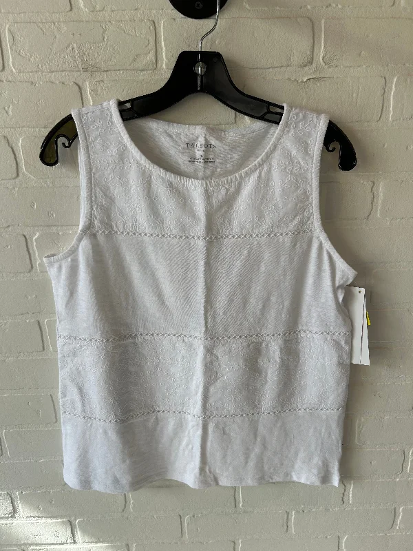 women's tops with sheer overlaysTop Sleeveless By Talbots In White, Size: Mp