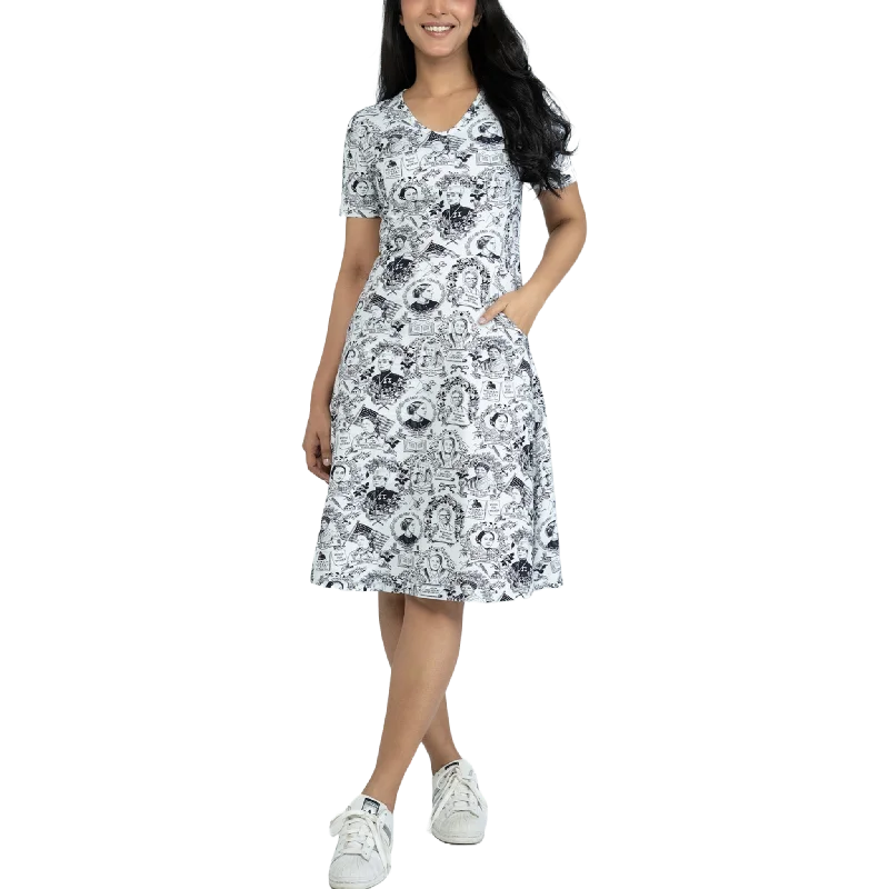 women's chiffon dressesWomen In History A-Line Dress (With Waist Seam)