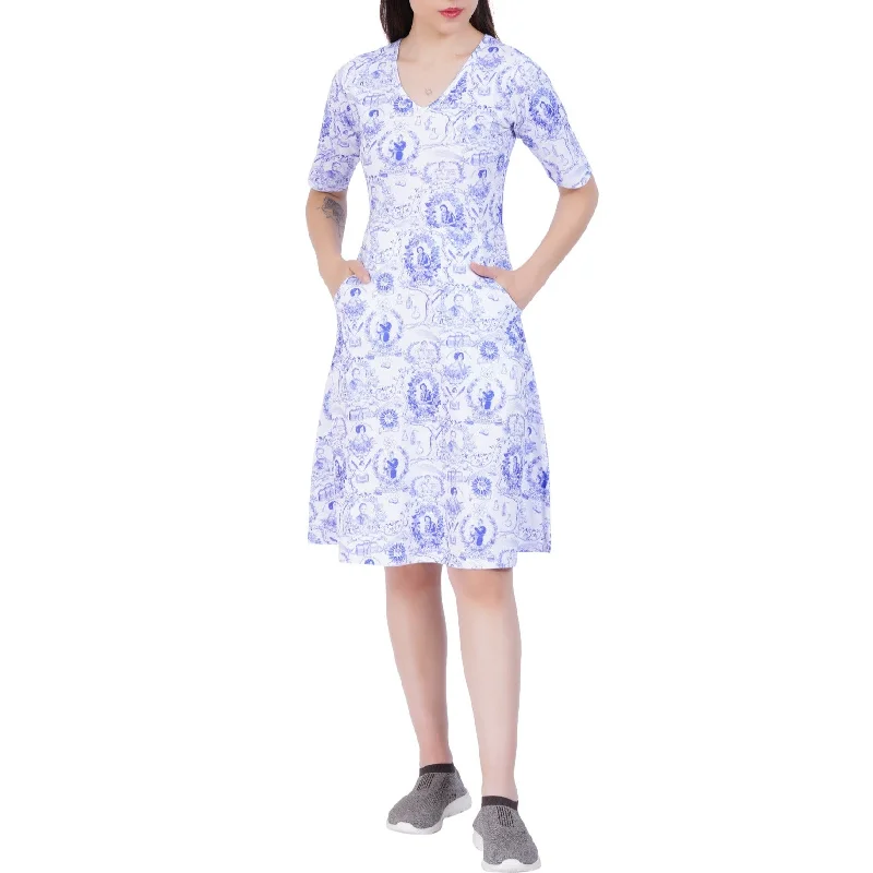 women's minimalist dressesWomen In Science A-Line Dress (With Waist Seam)