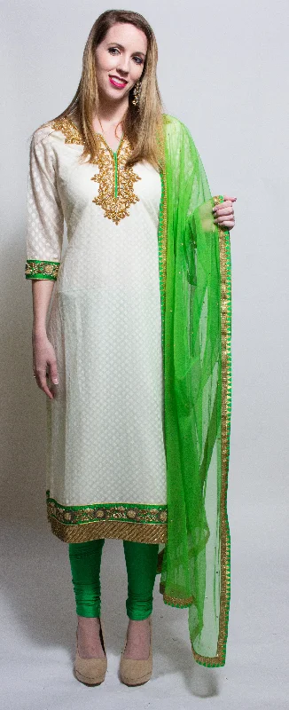 women's warm pantsChanderi Silk Kurta Adorned With Intricate Zardosi Work, Paired Elegantly With Pants And Matching Dupatta - Rent