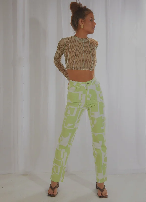 women's silk pantsElectric Avenue Pants - Lime