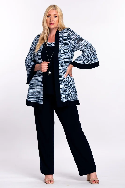 women's flare pantsR&M Richards 3906W Plus Size Jacket Pants Suit Navy