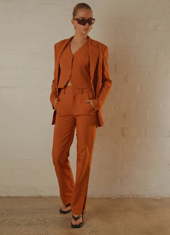 women's leather pantsTess Suit Pants - Terracotta