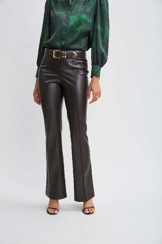 women's patched pantsVegan Leather Seam Pants