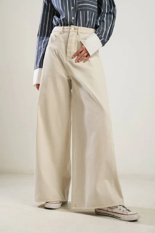 women's wide-leg pantsDELICATE HUE WOVEN TWILL PANTS