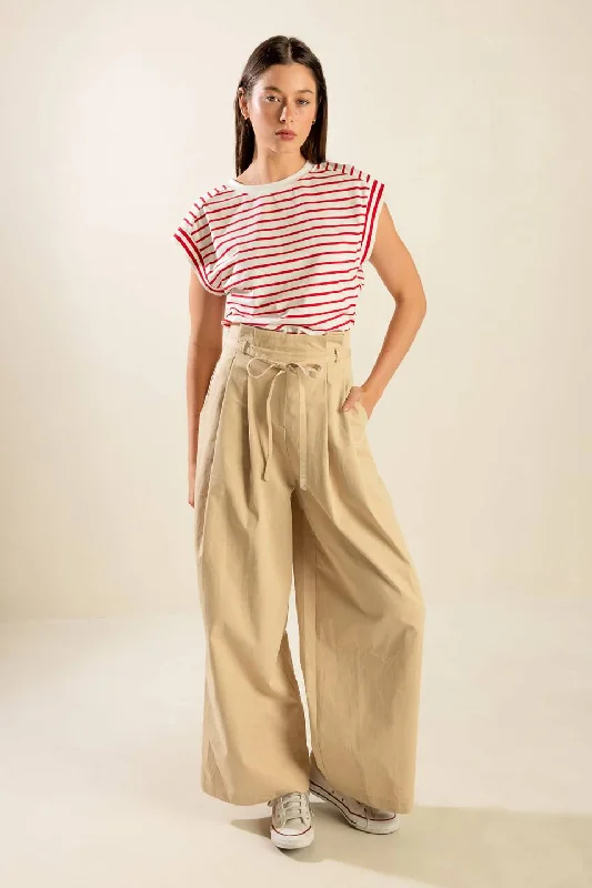 women's high-waisted pantsFINALLY OVER WOVEN PANTS