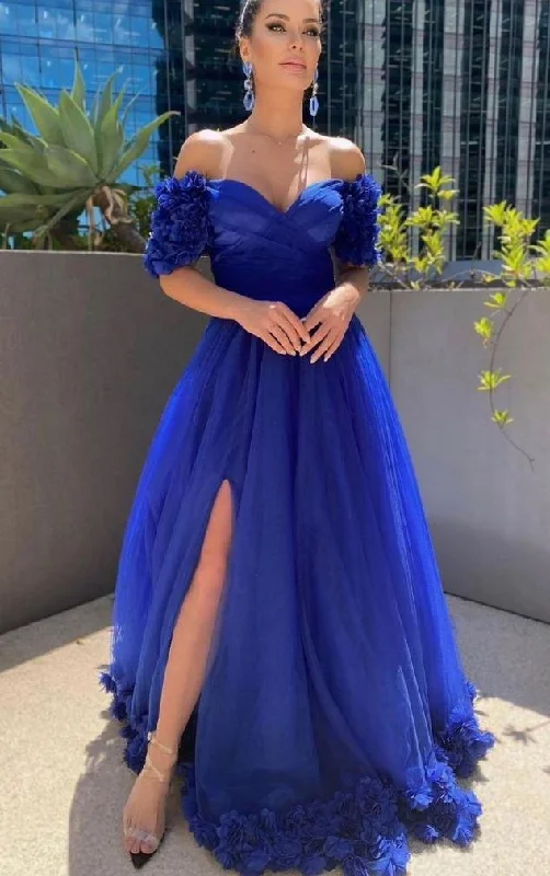 lace prom dressesOff Shoulder Long Prom Dresses,Winter Formal Dresses