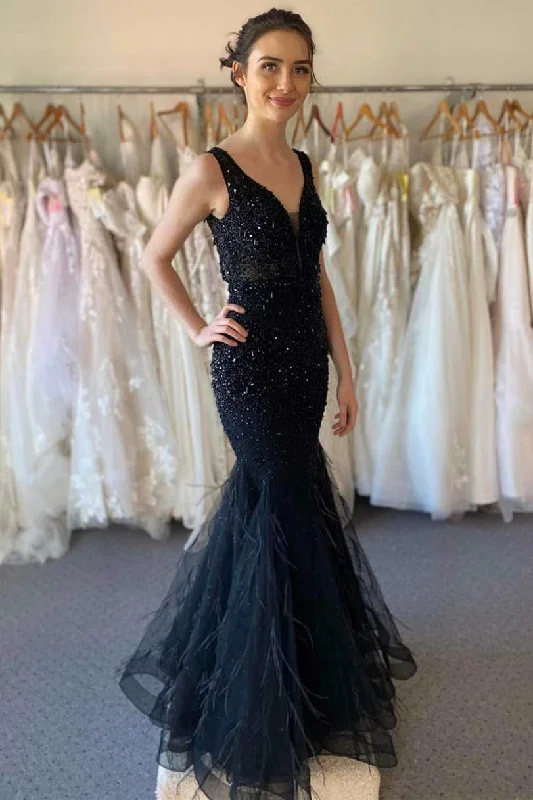 gown dress cleaning and careBlack V-Neck Backless Rhinestone Trumpet Long Formal Dress