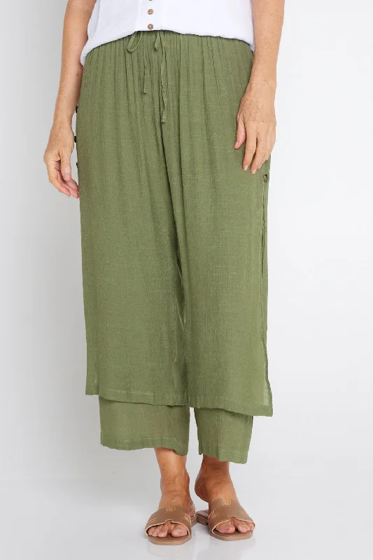 women's maternity pantsBrooke Layered Pants - Khaki