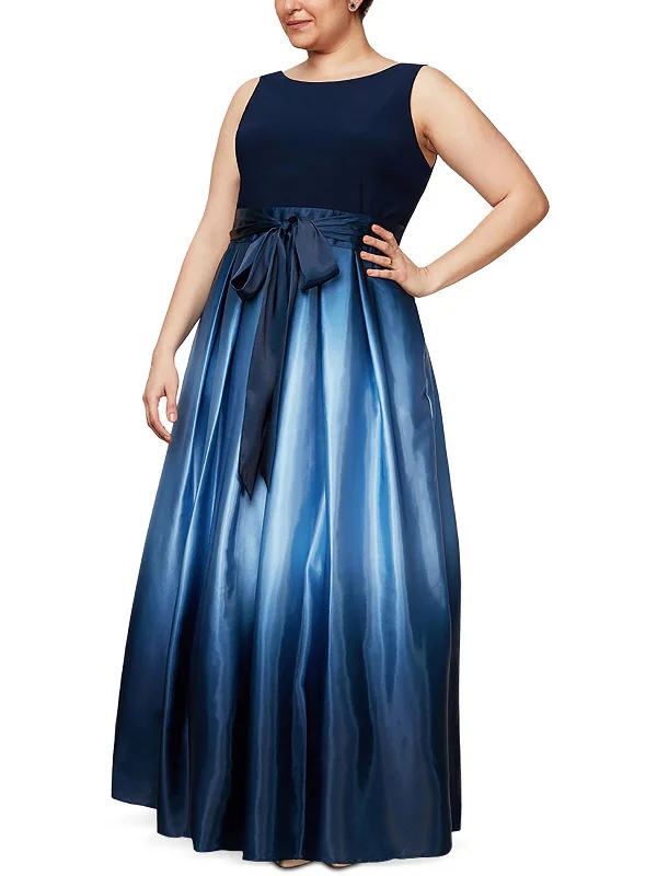 sweetheart neckline gown dressesPlus Womens Satin Sleeveless Formal Dress